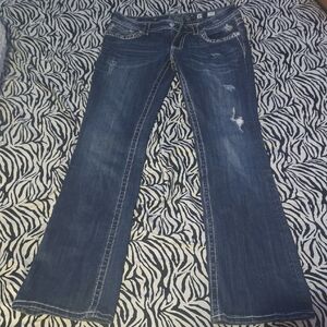Miss Me Dark Blue Flare Jeans